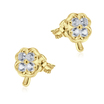 Beautiful Leaf Clover CZ Silver Stud Earring STS-5168